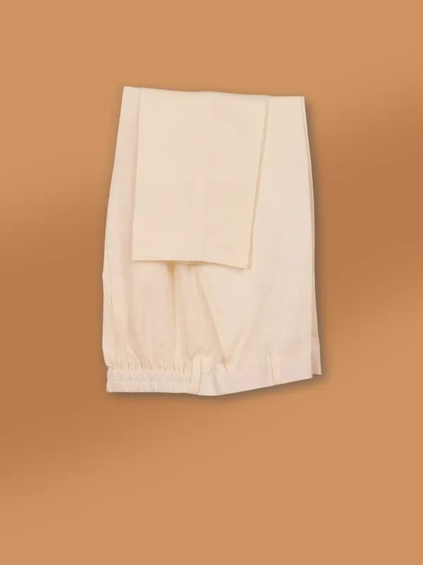 Cream festive wear kurta set for men