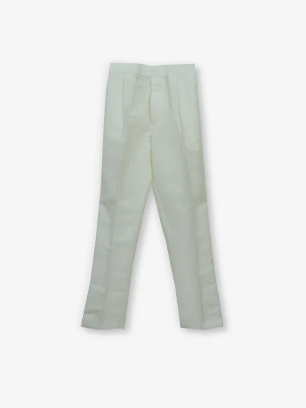 Cream printed indo-western set for boys