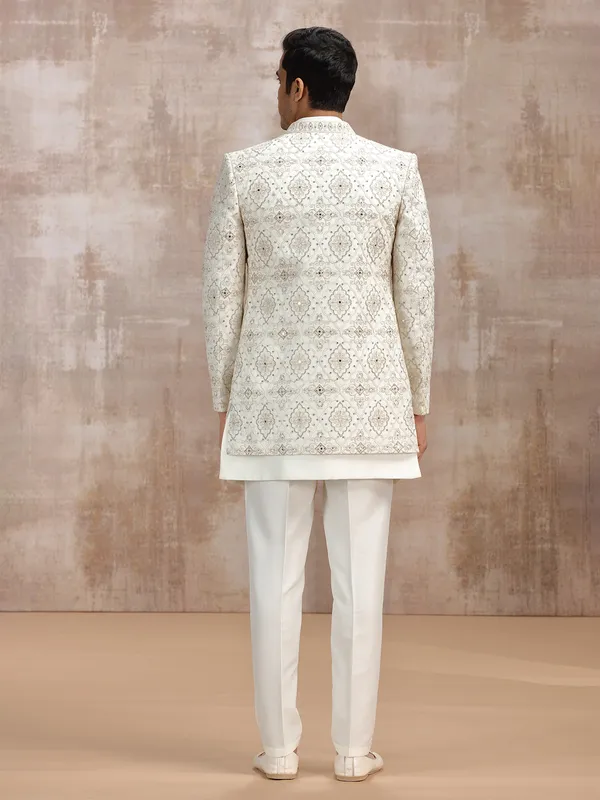 Cream silk indowestrn for reception