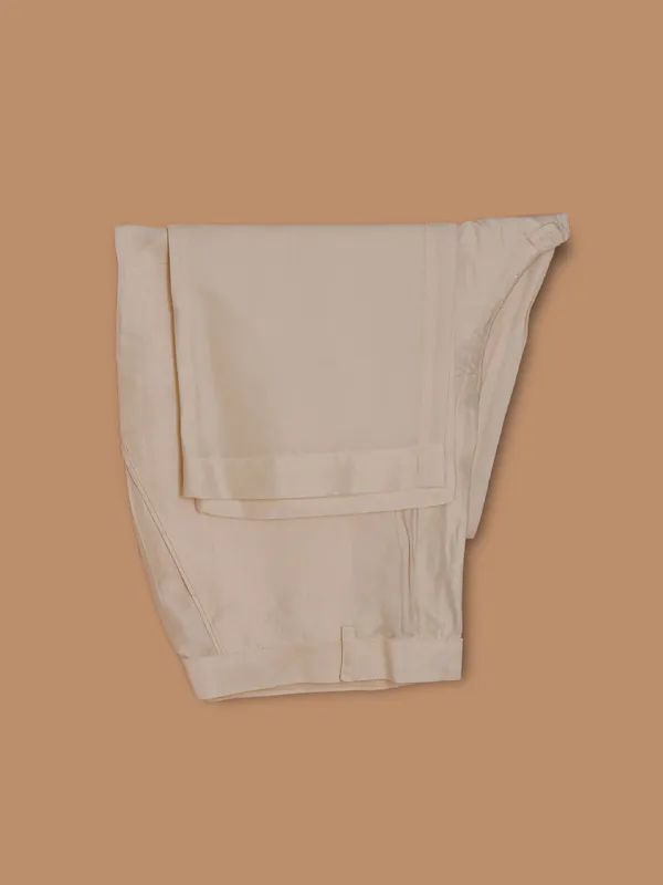 Cream silk textured waistcoat set for man