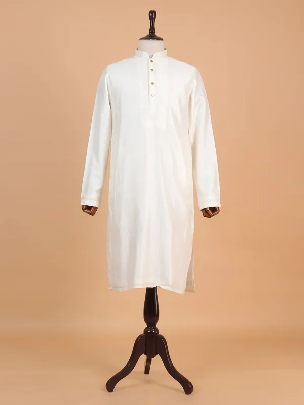 Cream silk waistcoat set for men