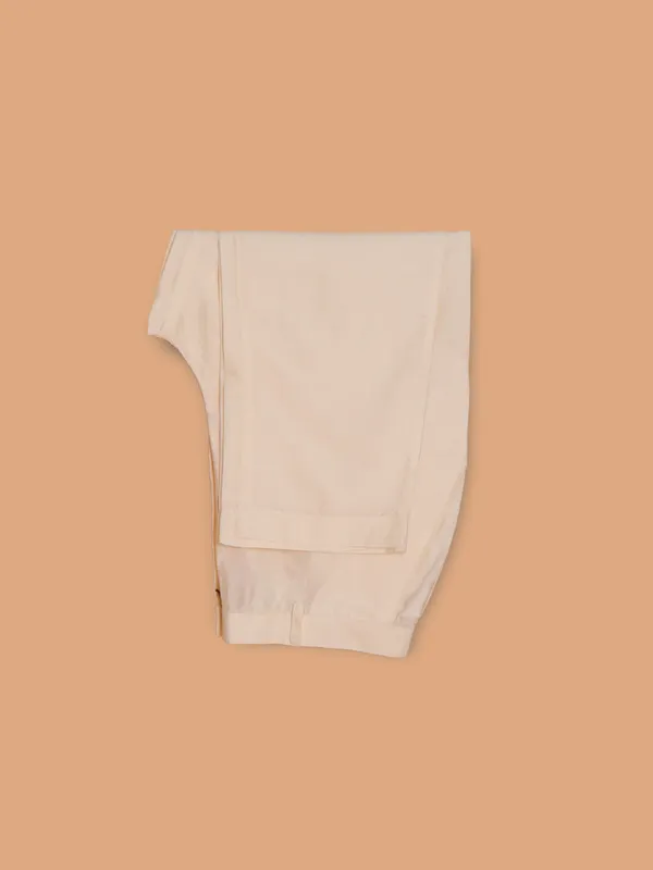 Cream silk waistcoat set for men