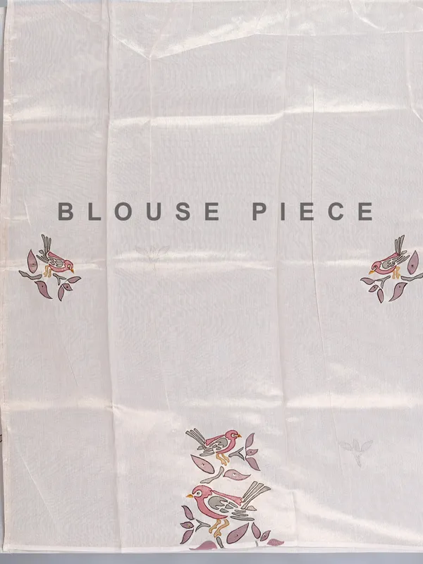 Cream tissue saree with threaded elegance