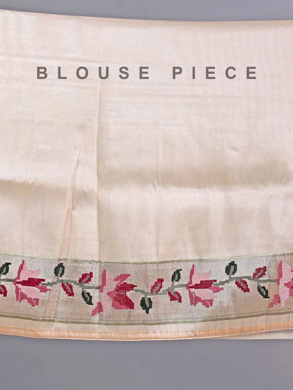 Cream tissue silk saree for weddings