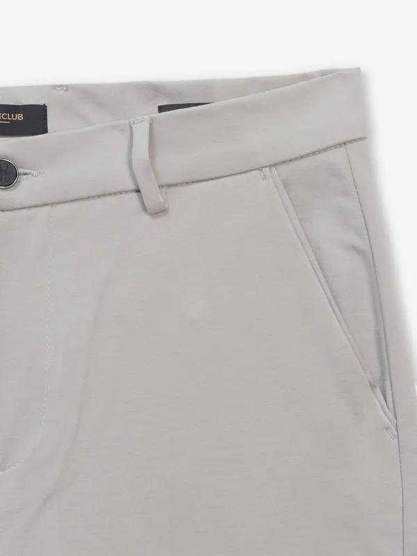 CRIMOUNE CLUB solid light grey cotton trouser