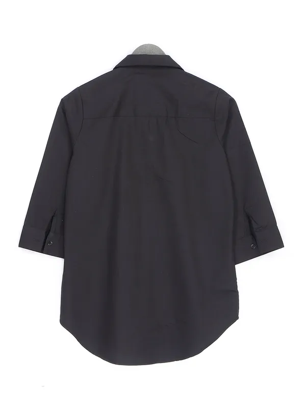 Crimsoune Club black cotton plain shirt