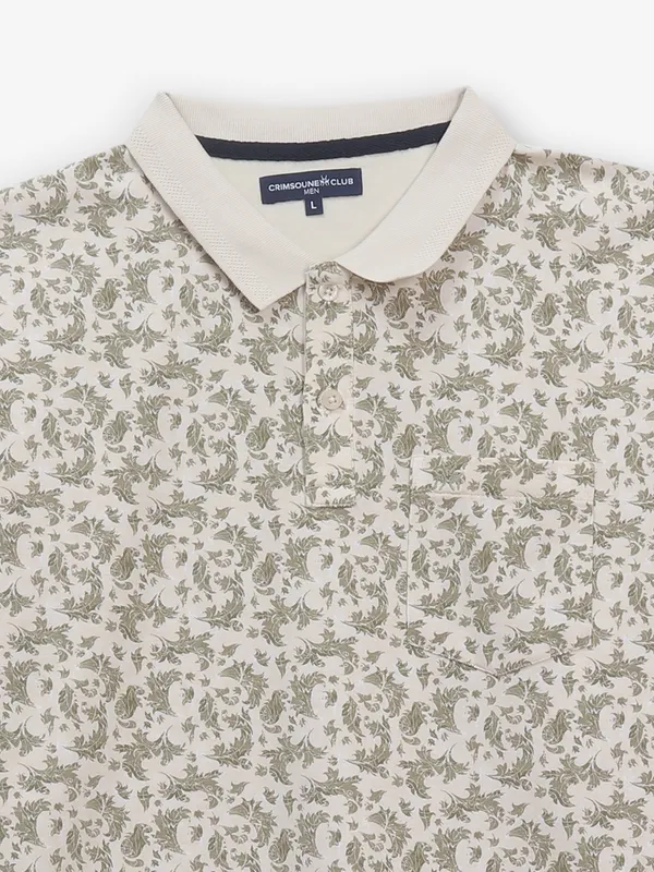 CRIMSONE CLUB cream printed cotton t-shirt