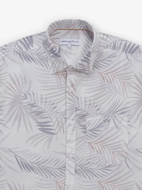 CRIMSONE CLUB grey printed cotton shirt