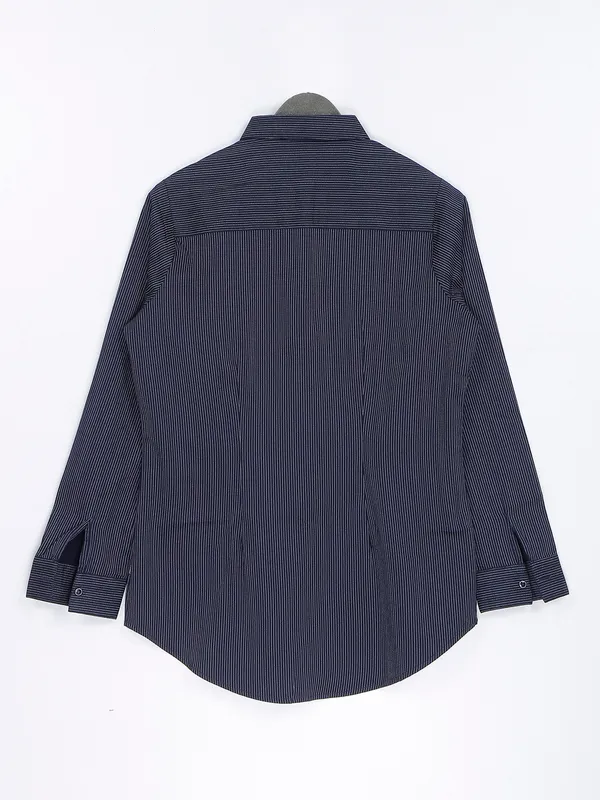Crimsoune Club navy cotton stripe shirt