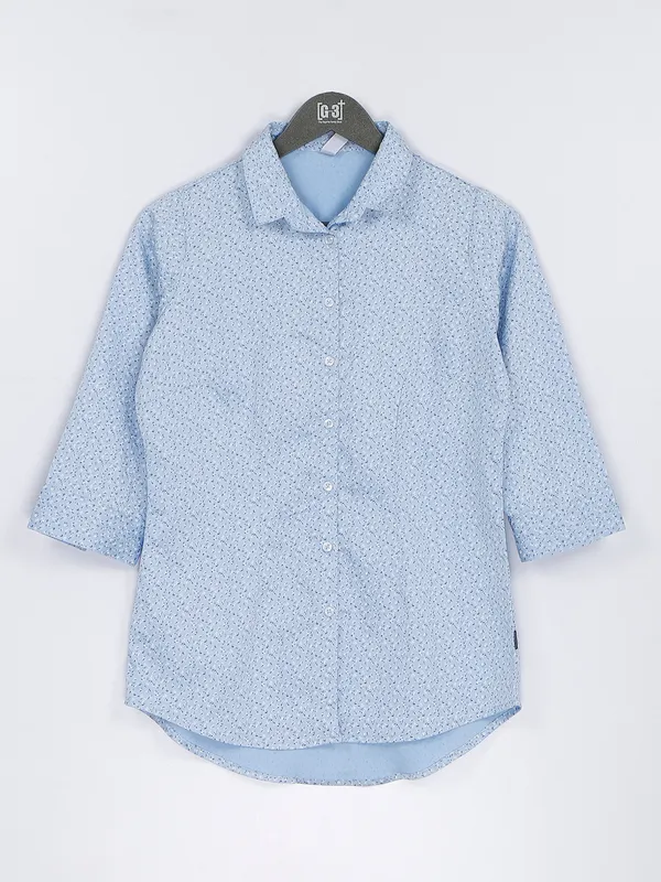 Crimsoune Club sky blue cotton shirt