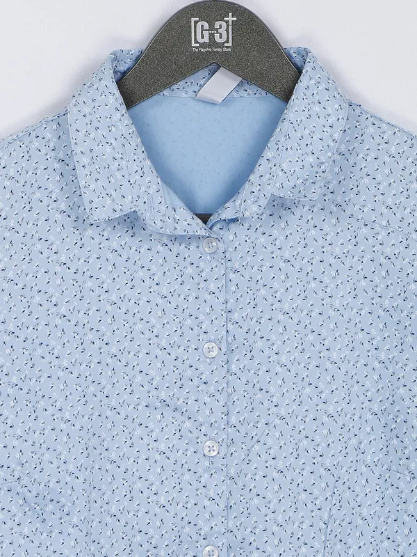 Crimsoune Club sky blue cotton shirt