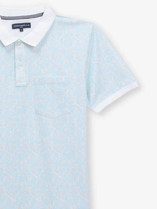 CRIMSONE CLUB white and aqua cotton t-shirt