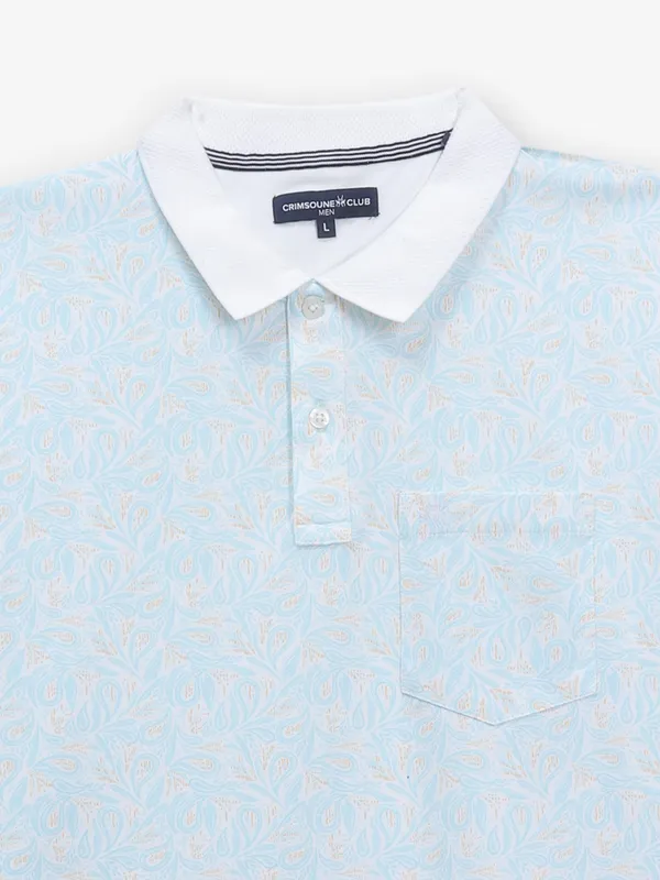 CRIMSONE CLUB white and aqua cotton t-shirt