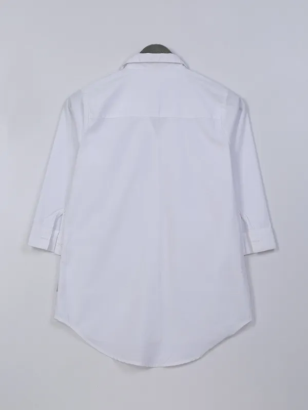 Crimsoune Club white cotton plain shirt