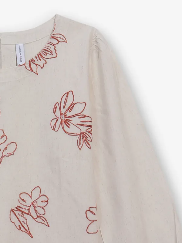CRIMSOUNE CLUB beige cotton crop top