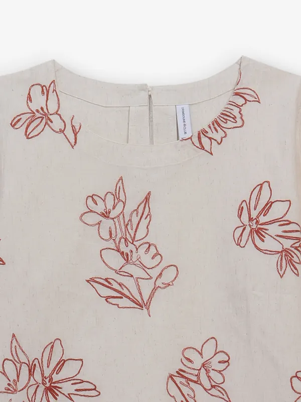 CRIMSOUNE CLUB beige cotton crop top
