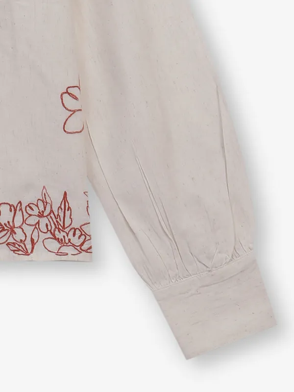 CRIMSOUNE CLUB beige cotton crop top