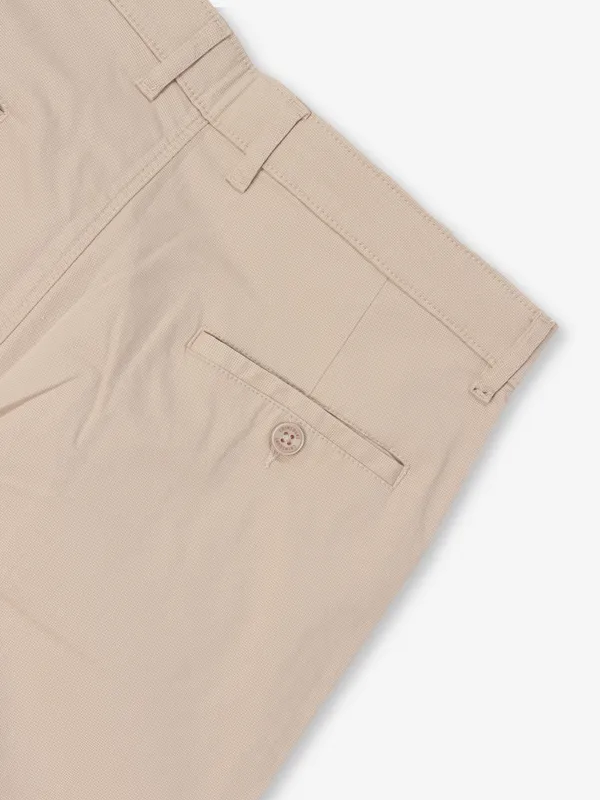 CRIMSOUNE CLUB beige cotton straight fit multi pocket men trouser