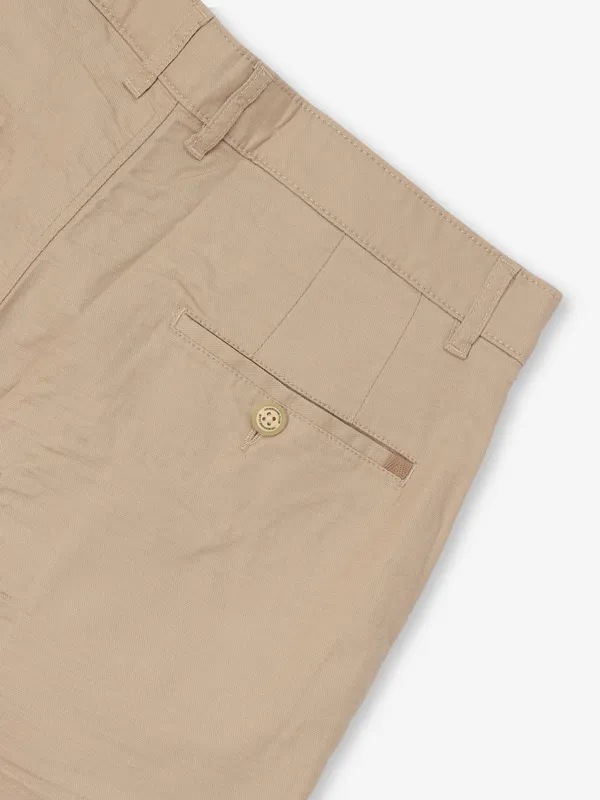 CRIMSOUNE CLUB beige cotton urban fit men trousers with pockets