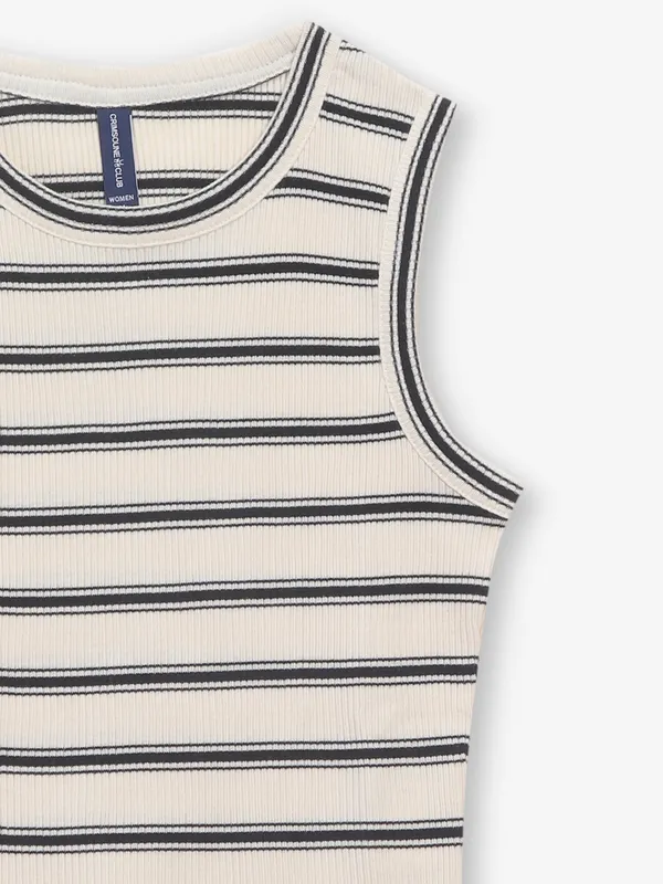 CRIMSOUNE CLUB beige knitted top