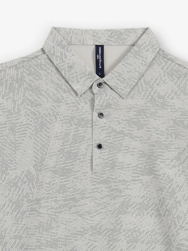 CRIMSOUNE CLUB beige printed cotton t-shirt