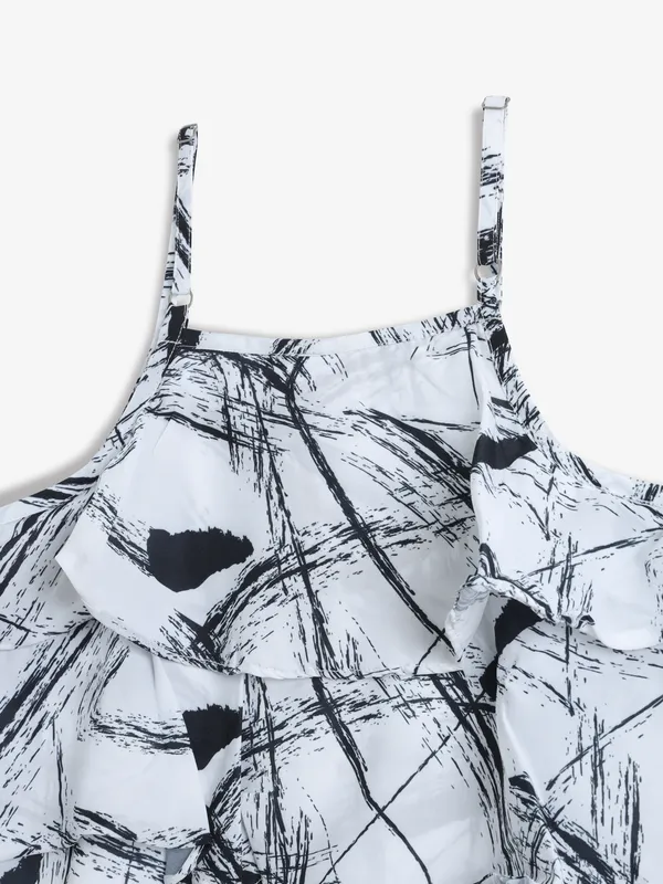 CRIMSOUNE CLUB black and white printed top