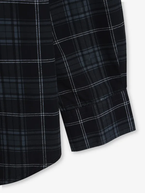 CRIMSOUNE CLUB black checks cotton shirt