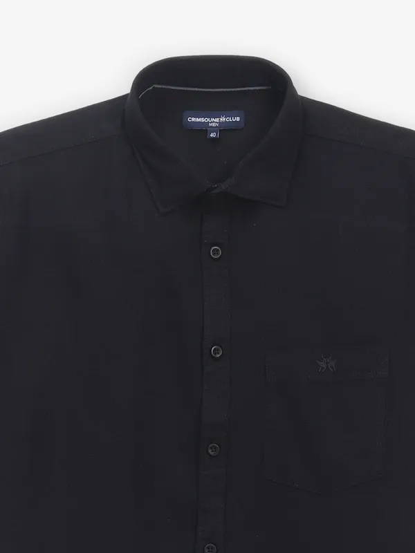 CRIMSOUNE CLUB black cotton slim fit shirt