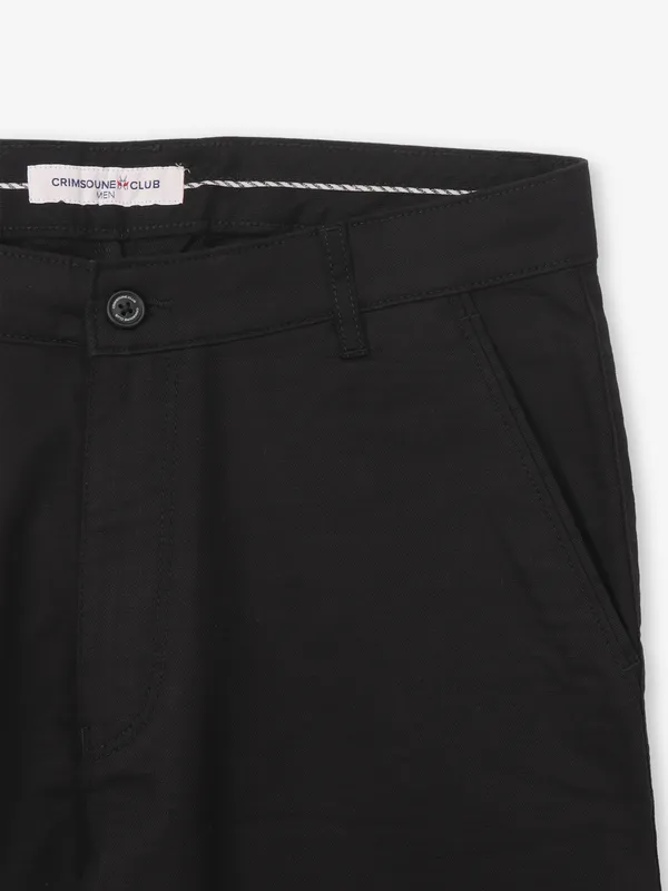 CRIMSOUNE CLUB black cotton urban fit men trousers