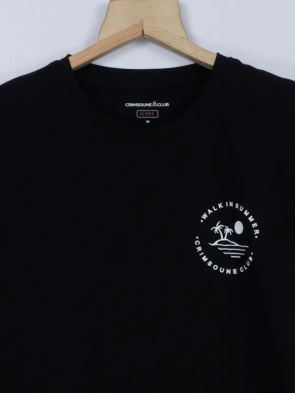 Crimsoune Club black plain cotton t shirt