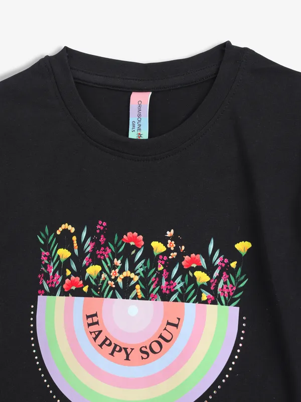 CRIMSOUNE CLUB black printed t-shirt