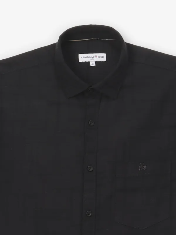 CRIMSOUNE CLUB black texture cotton shirt