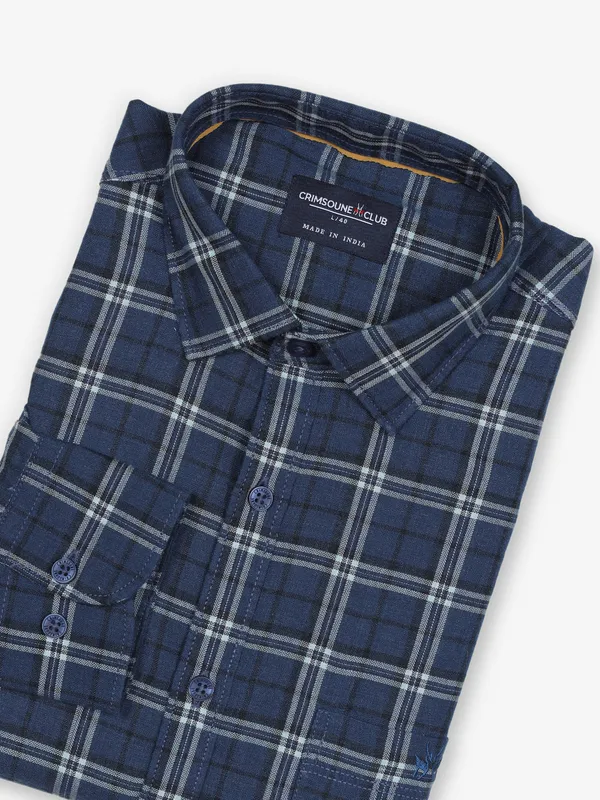 CRIMSOUNE CLUB blue checks shirt