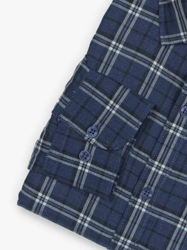 CRIMSOUNE CLUB blue checks shirt
