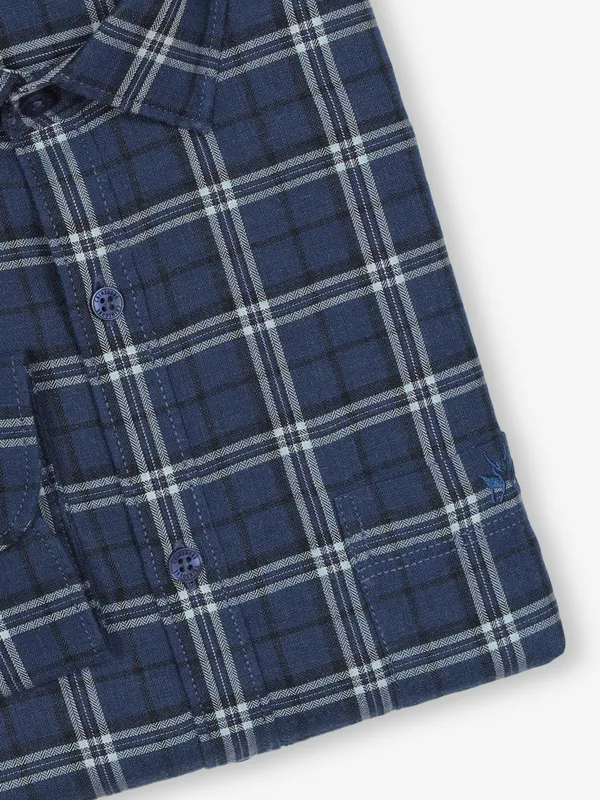 CRIMSOUNE CLUB blue checks shirt