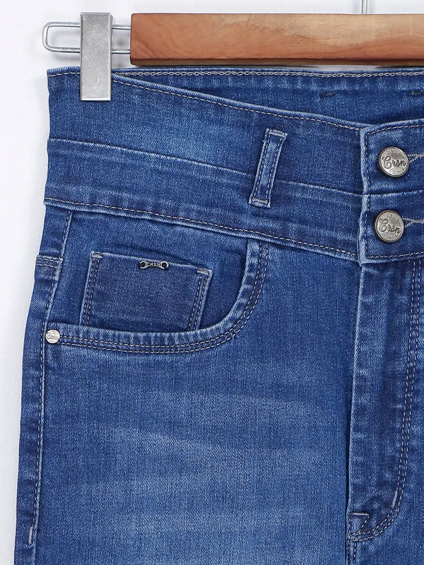 Crimsoune Club blue high waist washed jeans
