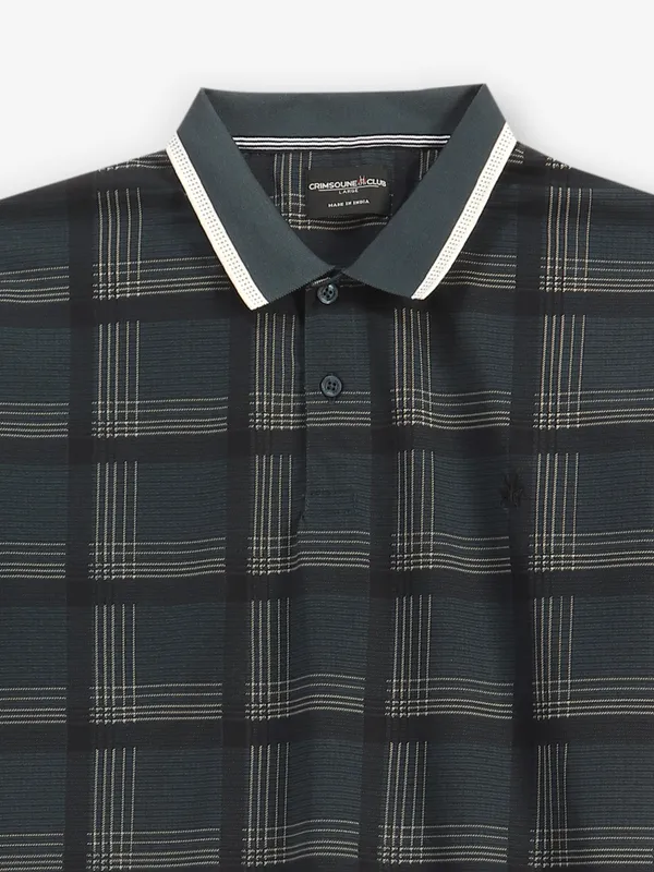 CRIMSOUNE CLUB checks grey cotton t-shirt