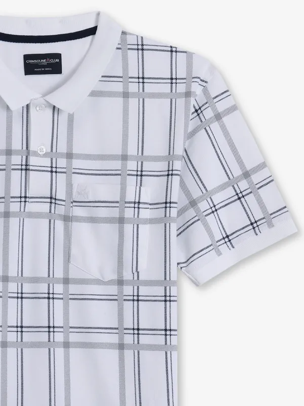 CRIMSOUNE CLUB checks white t-shirt