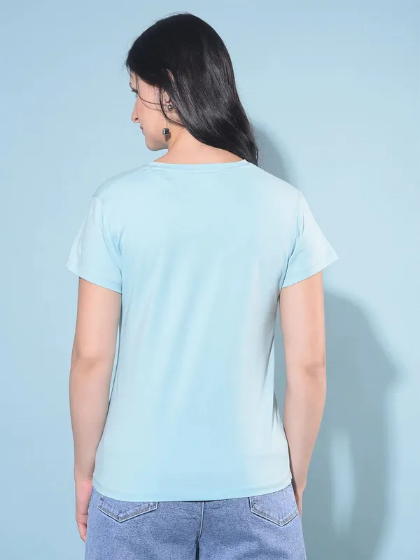 CRIMSOUNE CLUB cotton sky blue t-shirt