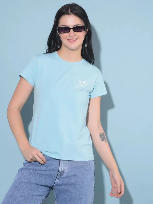 CRIMSOUNE CLUB cotton sky blue t-shirt