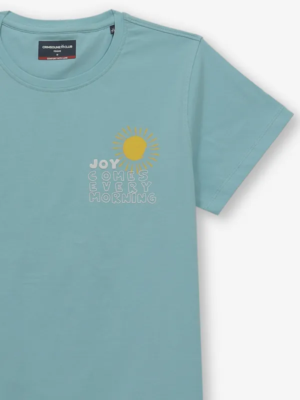 CRIMSOUNE CLUB cotton t-shirt in light blue