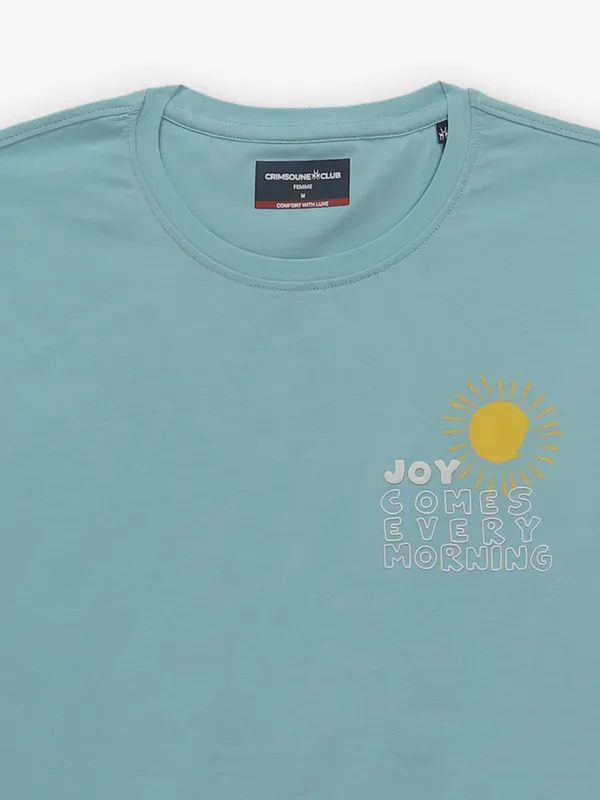 CRIMSOUNE CLUB cotton t-shirt in light blue