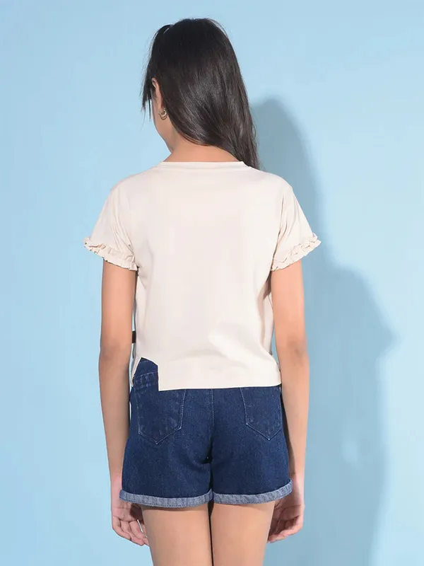 CRIMSOUNE CLUB cream cotton t-shirt