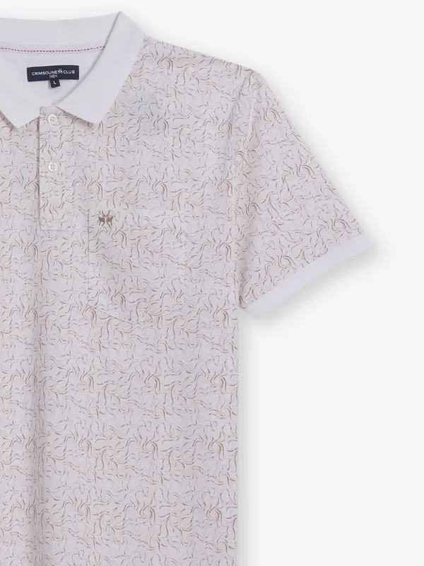 CRIMSOUNE CLUB cream cotton t-shirt for men