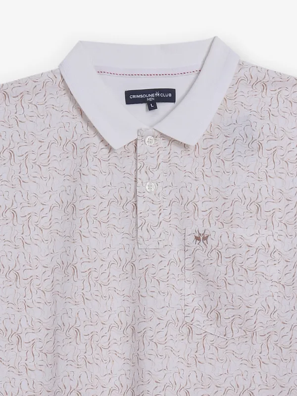 CRIMSOUNE CLUB cream cotton t-shirt for men