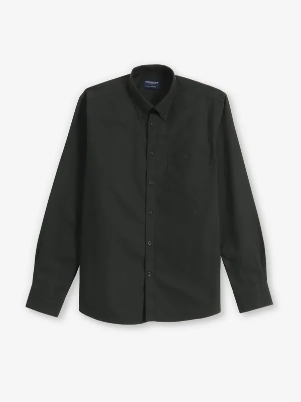 CRIMSOUNE CLUB dark green cotton shirt