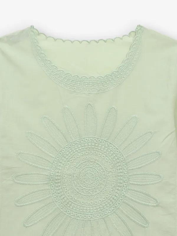 CRIMSOUNE CLUB green cotton silk top