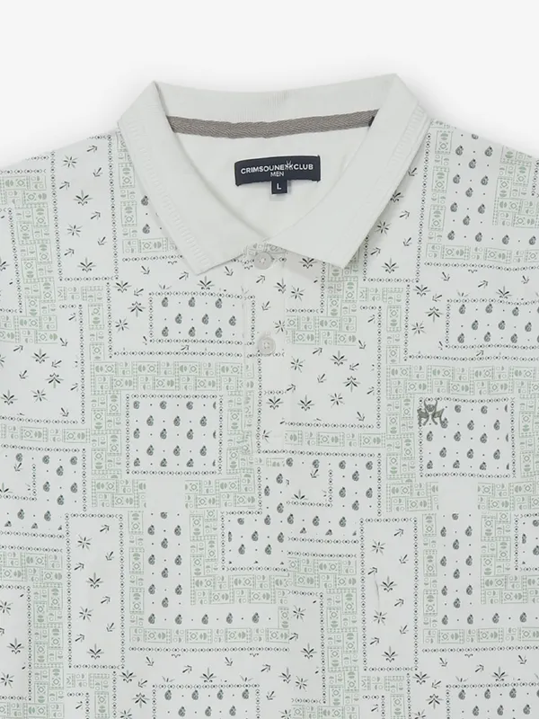 CRIMSOUNE CLUB green printed cotton t-shirt