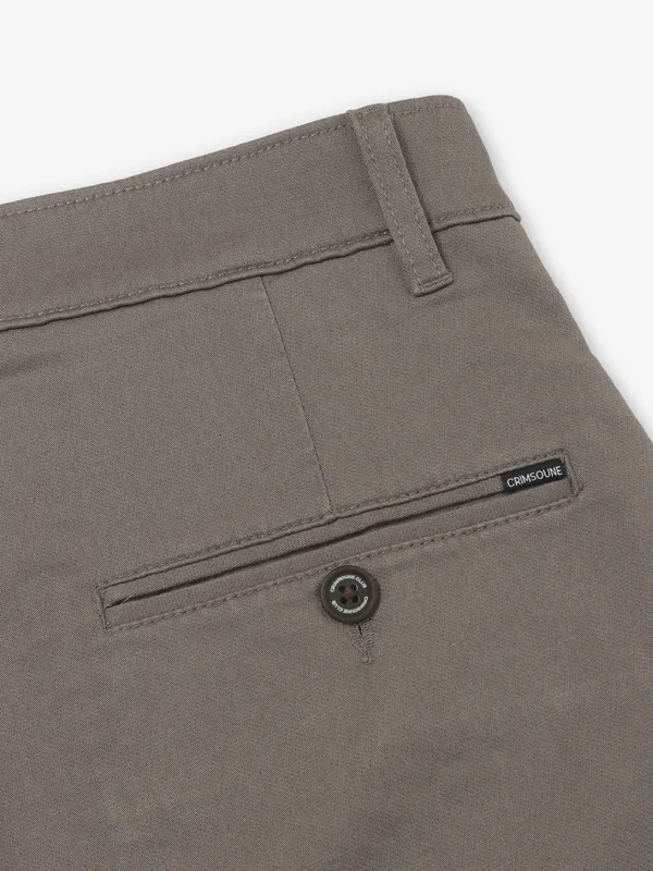 CRIMSOUNE CLUB grey cotton slim fit trouser