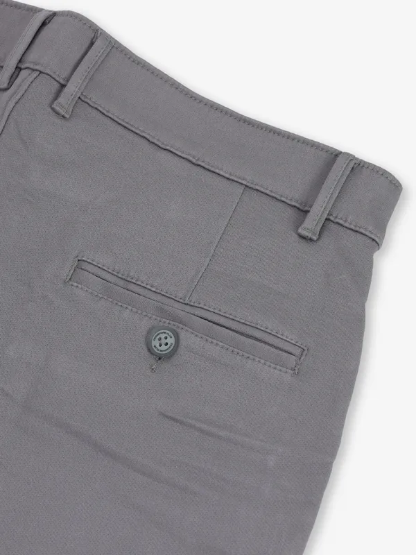 CRIMSOUNE CLUB grey cotton urban fit trousers for men